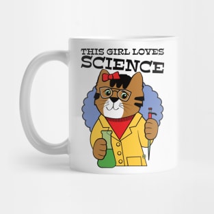 This Girl Loves Science Cute Cat Mug